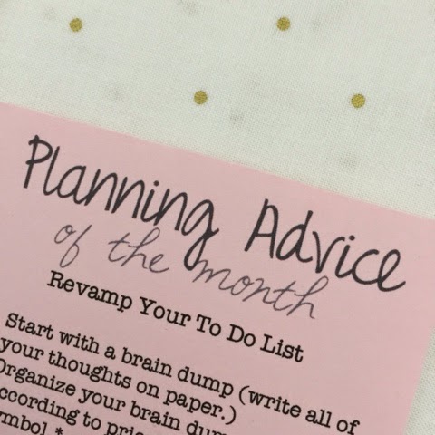personal note with planning advice