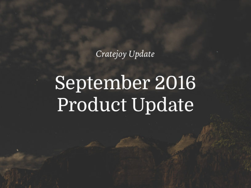 september cratejoy update