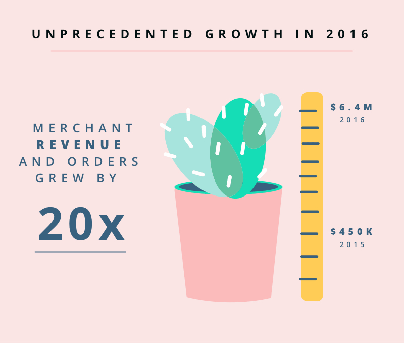 2016 was a great year to be a seller on the Cratejoy Marketplace! Revenue to Cratejoy sellers increase 20x from just a year before.